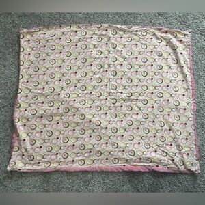 Pink Circle Print Reversible Baby Blanket - Unbranded